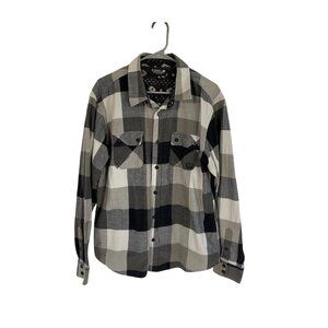 Ezekiel Mens XL Black & White Plaid Cotton Shirt